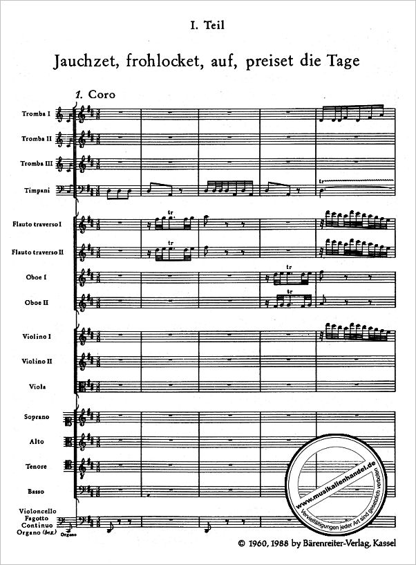 Notenbild für BATP 85 - WEIHNACHTSORATORIUM BWV 248