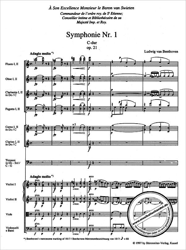 Notenbild für BATP 901 - SINFONIE 1 C-DUR OP 21