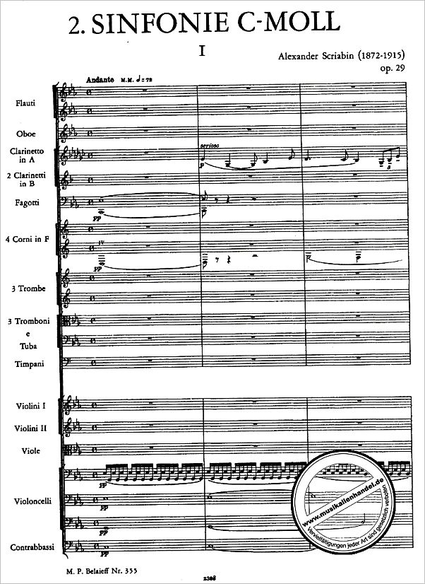 Notenbild für BEL 355 - SINFONIE 2 C-MOLL OP 29