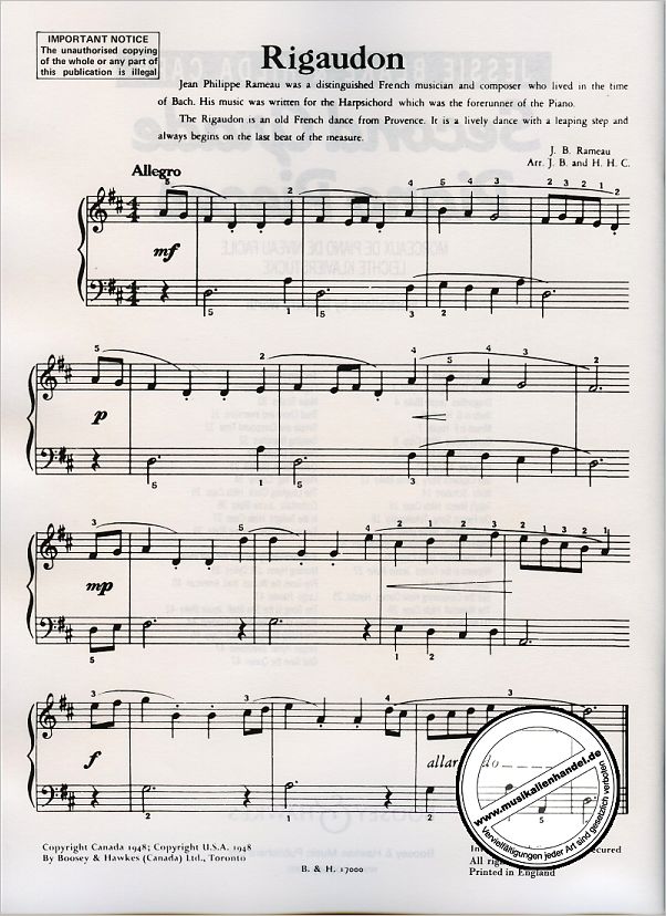 Notenbild für BH 0100109 - SECOND GRADE PIANO PIECES