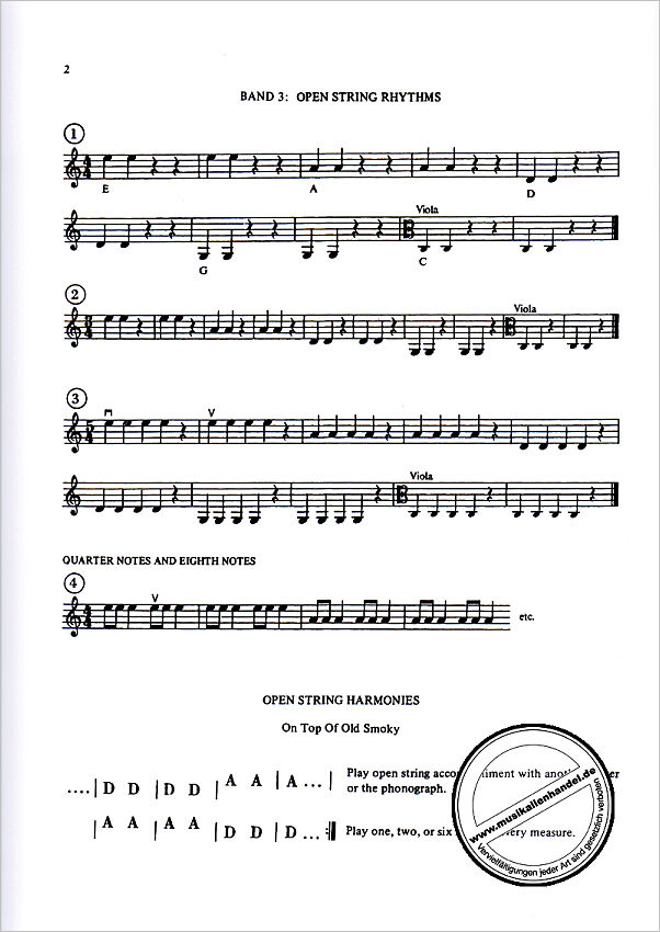 Notenbild für BH 1000270 - TUNES AND EXERCISES FOR THE STRING PLAYER