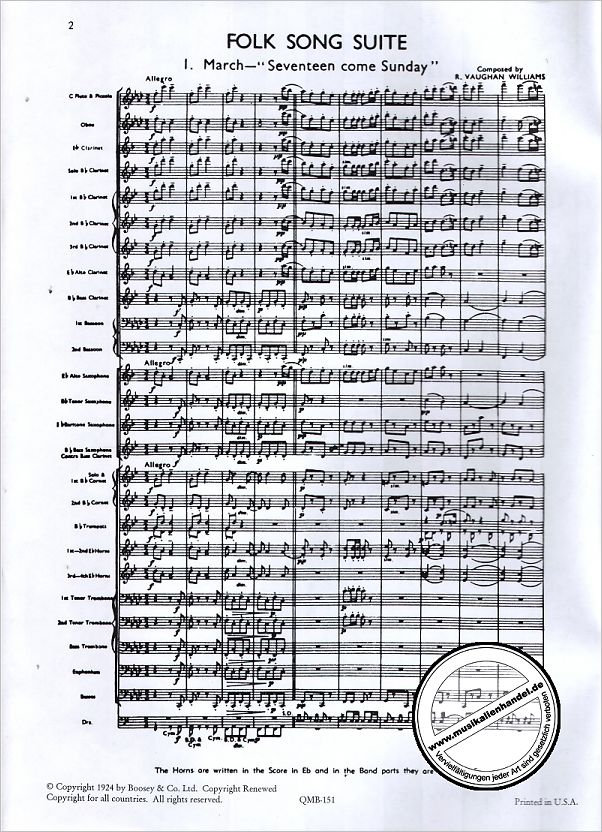 Notenbild für BH 6100329 - ENGLISH FOLKSONG SUITE