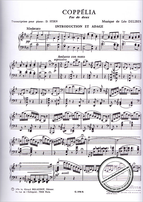 Notenbild für BILL 1956 - COPPELIA (PAS DE DEUX)