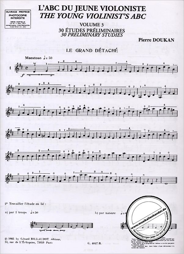 Notenbild für BILL 4037 - L'ABC DU JEUNE VIOLONISTE 3