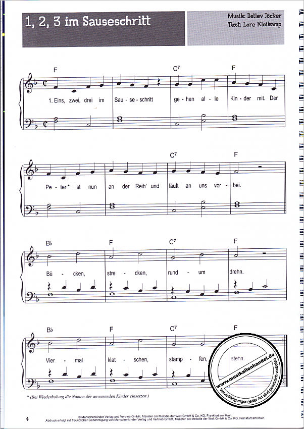 Notenbild für BOE 7932 - 100 Kinderlieder für Klavier