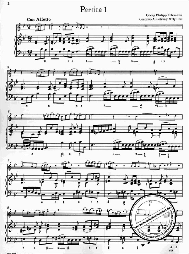 Notenbild für BP 2400 - DIE KLEINE KAMMERMUSIK - 6 PARTITEN