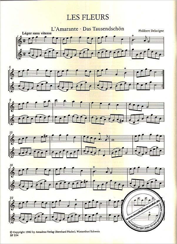 Notenbild für BP 554 - LES FLEURS 2 OP 4