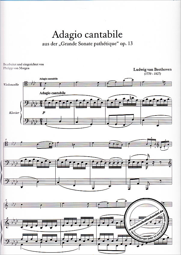 Notenbild für BUTORAC- A091-G - Adagio cantabile (aus Grande Sonate pathetique op 13)