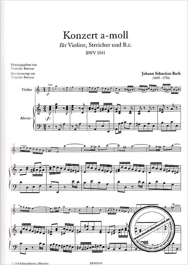 Notenbild für BUTORAC -B210-G - Konzert a-moll