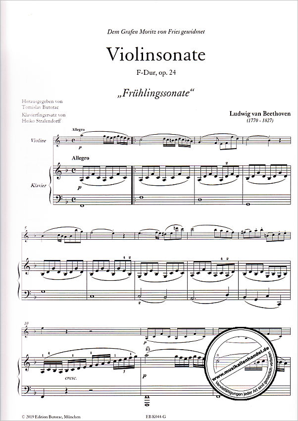 Notenbild für BUTORAC -K044-G - Sonate F-Dur op 24
