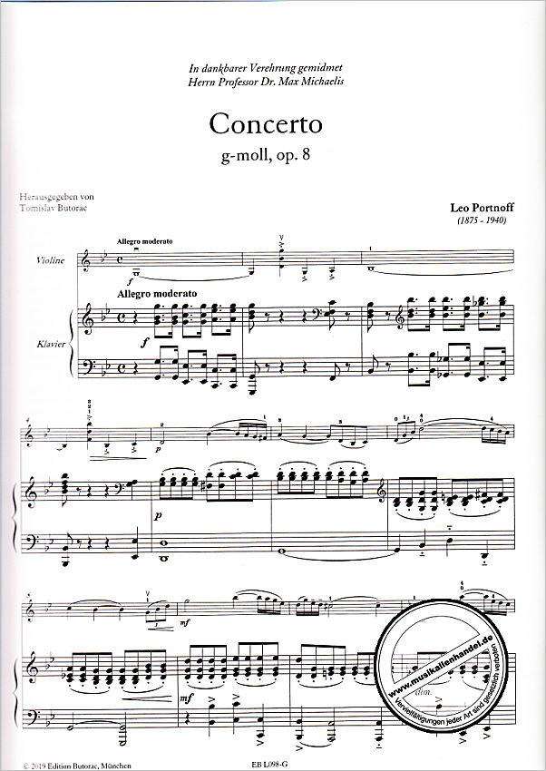 Notenbild für BUTORAC -L098-G - Konzert g-moll op 8