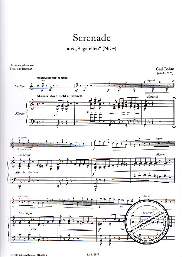 Notenbild für BUTORAC -L121-G - Serenade