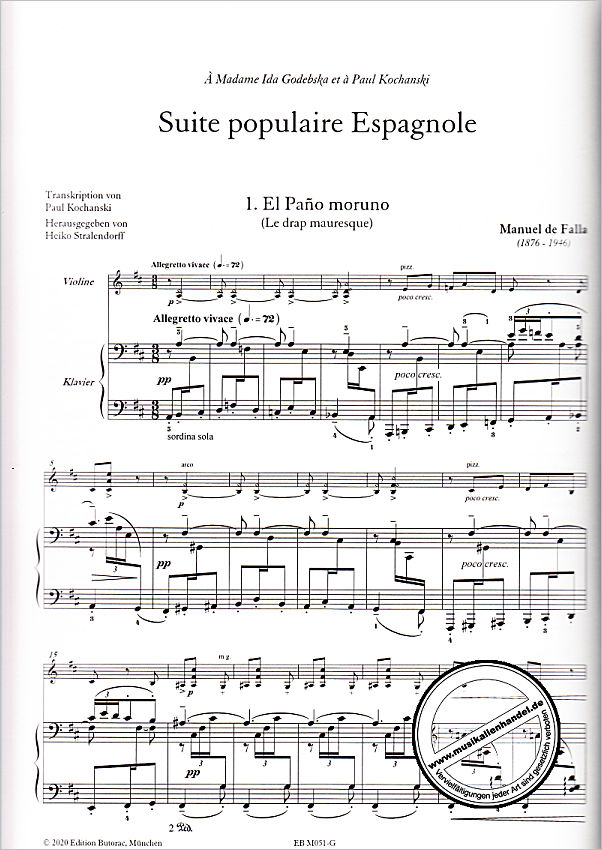 Notenbild für BUTORAC -M051-G - Suite populaire espagnole