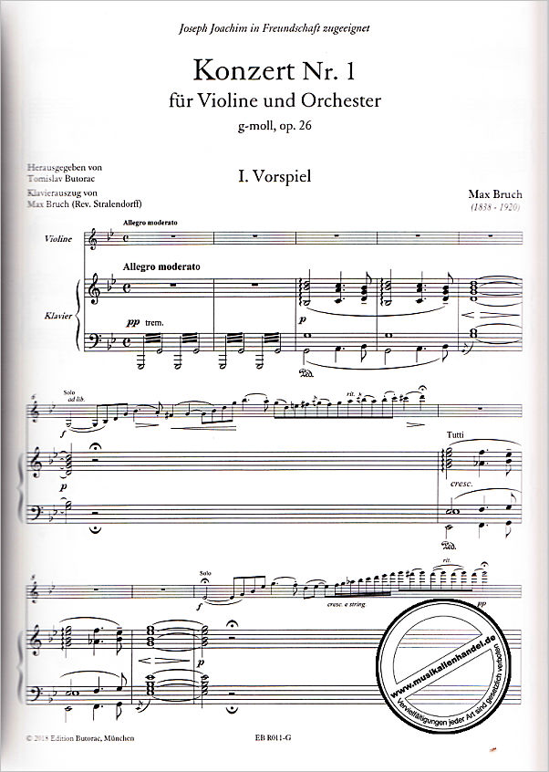 Notenbild für BUTORAC -R011-G - Konzert 1 g-moll op 26