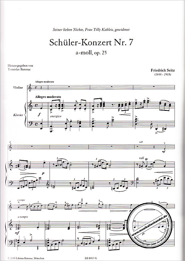 Notenbild für BUTORAC -R017-G - Konzert 7 a-moll op 25
