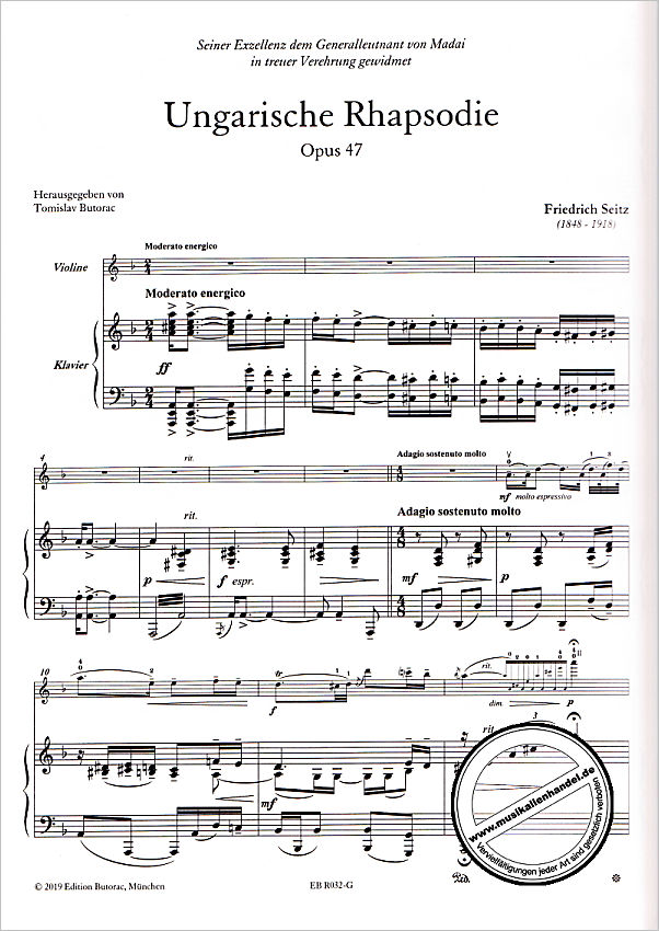 Notenbild für BUTORAC -R032-G - Ungarische Rhapsodie op 47