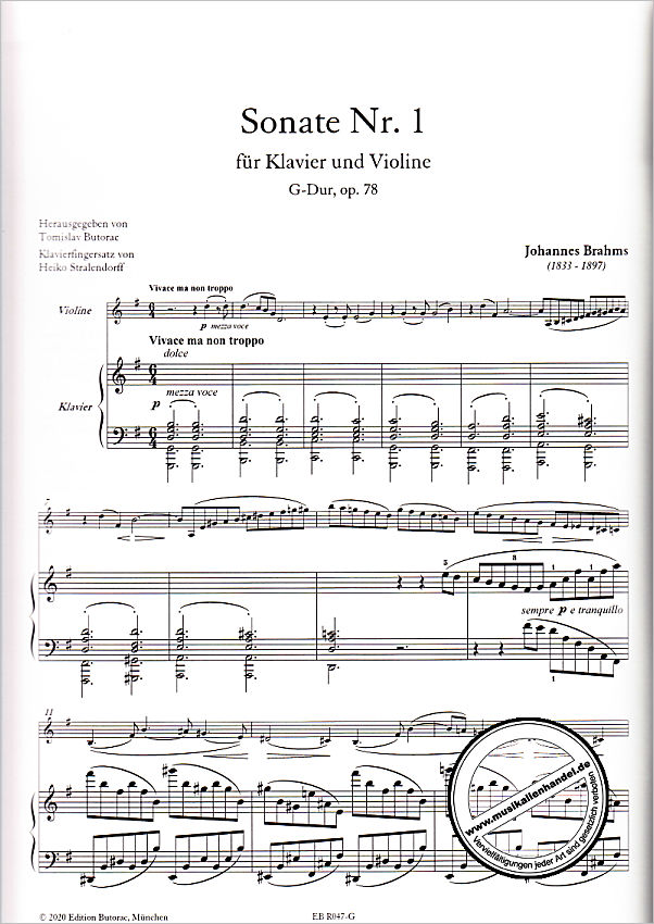 Notenbild für BUTORAC -R047-G - Sonate 1 G-Dur op 78