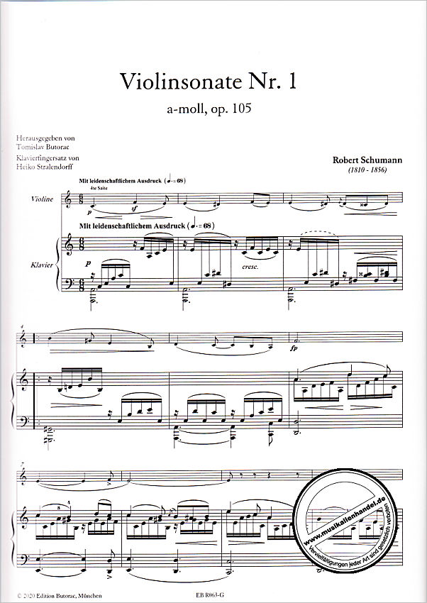 Notenbild für BUTORAC -R063-G - Sonate 1 a-moll op 105