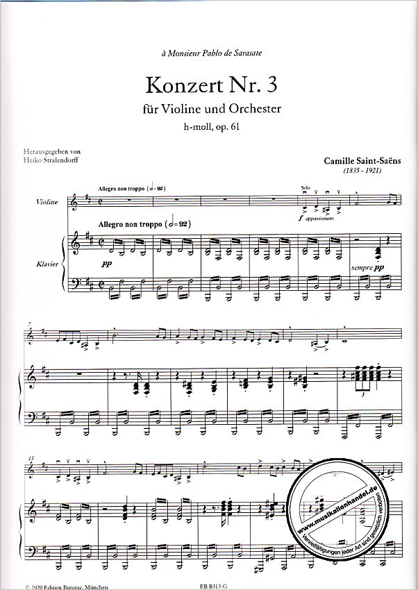 Notenbild für BUTORAC -R313-G - Konzert 3 h-moll op 61