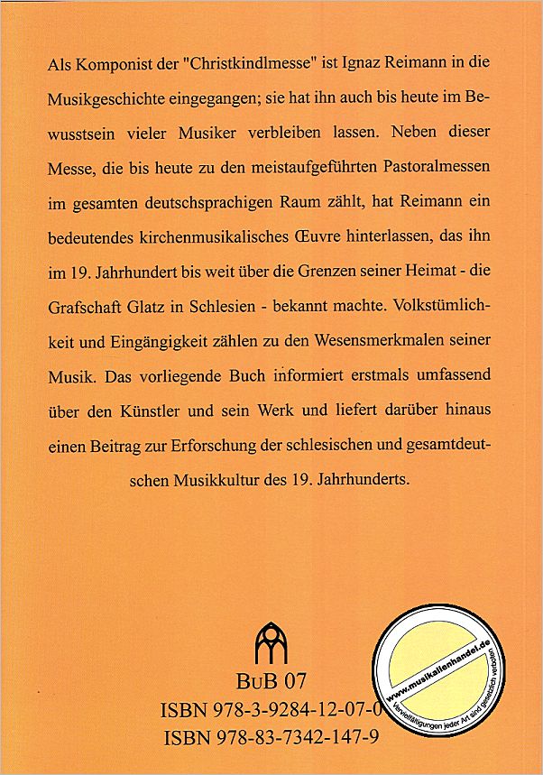 Notenbild für BUTZ -BUB07 - IGNAZ REIMANN - LEBEN UND WERK