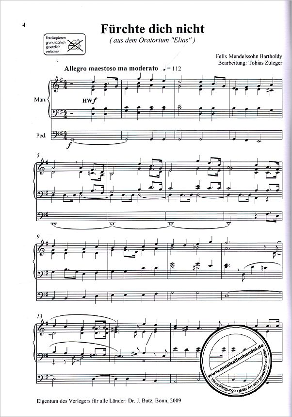 Notenbild für BUTZ 2260 - ORGELTRANSKRIPTIONEN 3