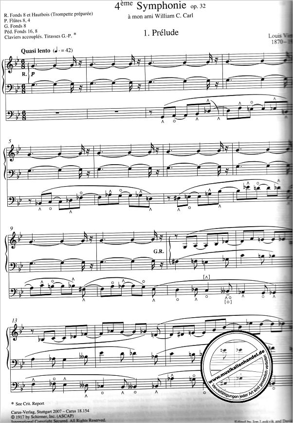 Notenbild für CARUS 18154 - SINFONIE 4 G-MOLL OP 32