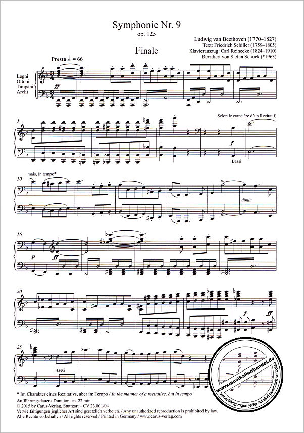 Notenbild für CARUS 23801-04 - ODE AN DIE FREUDE (SINFONIE 9 O