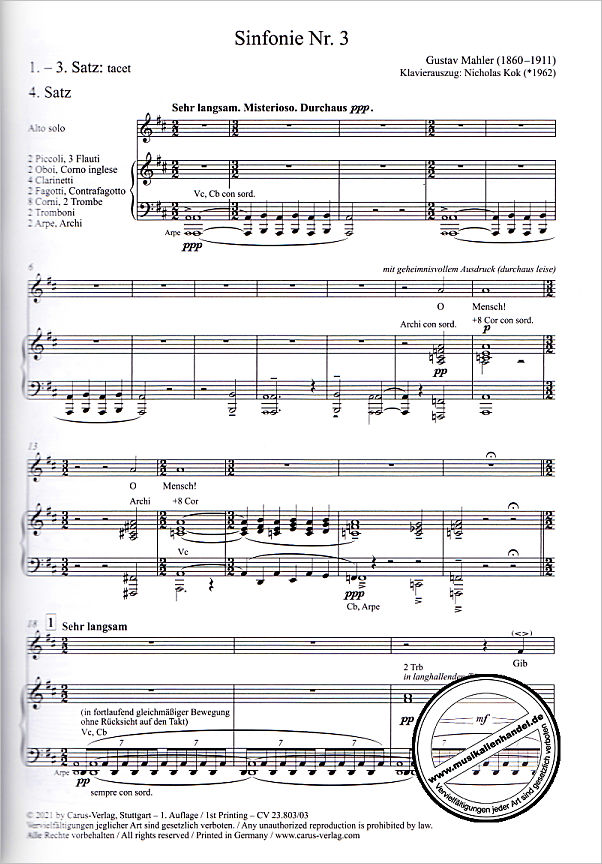 Notenbild für CARUS 23803-03 - Sinfonie 3