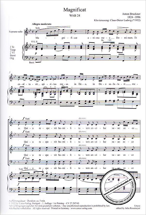 Notenbild für CARUS 27207-03 - Magnificat