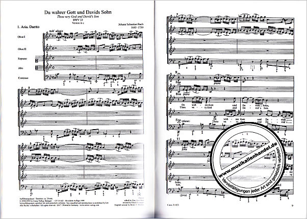 Notenbild für CARUS 31023-07 - Kantate 23 du wahrer Gott und Davids Sohn BWV 23
