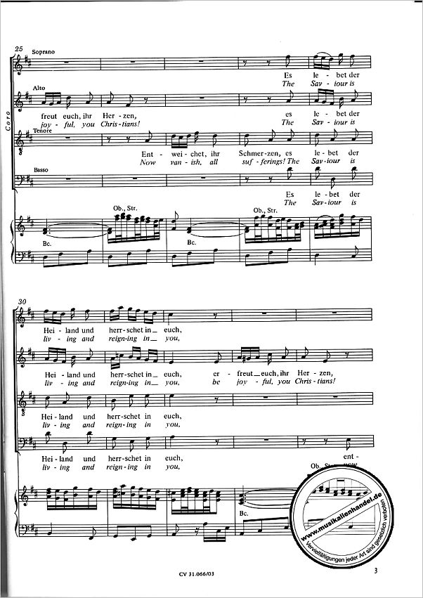 Notenbild für CARUS 31066-03 - KANTATE 66 ERFREUET EUCH IHR HERZEN BWV 66