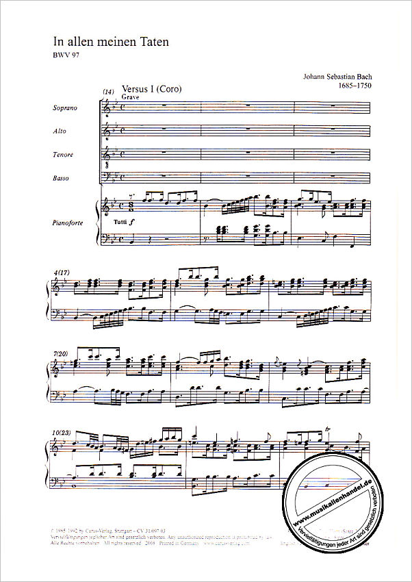 Notenbild für CARUS 31097-03 - KANTATE 97 IN ALLEN MEINEN TATEN BWV 97