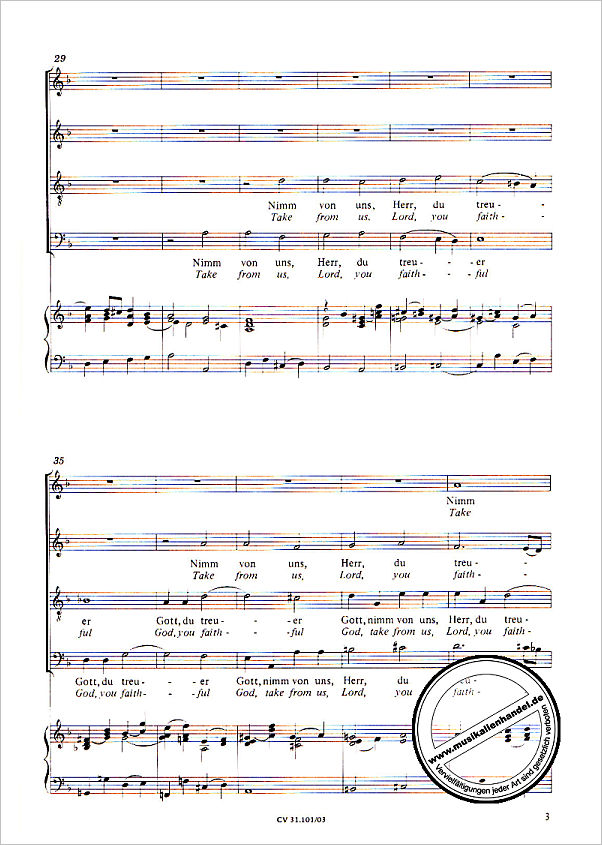 Notenbild für CARUS 31101-03 - KANTATE 101 NIMM VON UNS HERR DU TREUER GOTT BWV 101