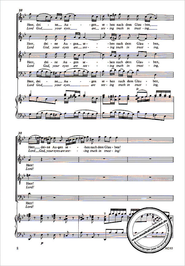 Notenbild für CARUS 31102-03 - KANTATE 102 HERR DEINE AUGEN SEHEN NACH DEM GLAUBEN BWV 102