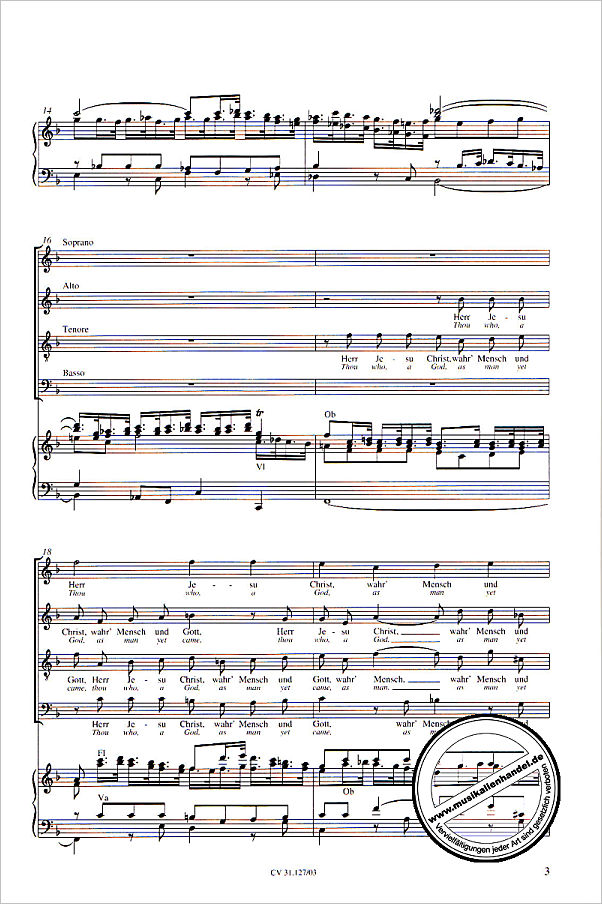 Notenbild für CARUS 31127-03 - KANTATE 127 HERR JESU CHRIST WAHR' MENSCH UND GOTT BWV 127
