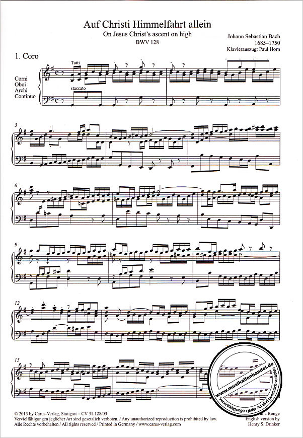 Notenbild für CARUS 31128-03 - KANTATE 128 AUF CHRISTI HIMMELFAHRT ALLEIN BWV 128