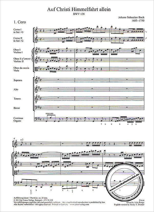 Notenbild für CARUS 31128-07 - KANTATE 128 AUF CHRISTI HIMMELFAHRT ALLEIN BWV 128