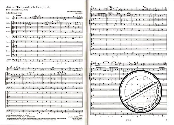 Notenbild für CARUS 31131-07 - KANTATE 131 AUS DER TIEFEN RUFE ICH HERR ZU DIR BWV 131