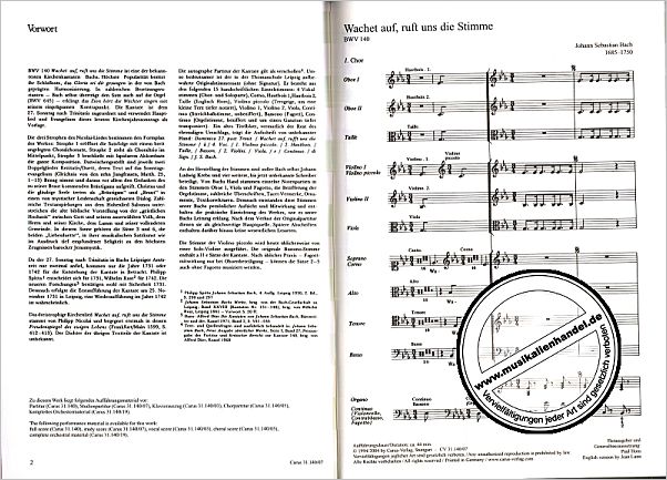 Notenbild für CARUS 31140-07 - KANTATE 140 WACHET AUF RUFT UNS DIE STIMME BWV 140