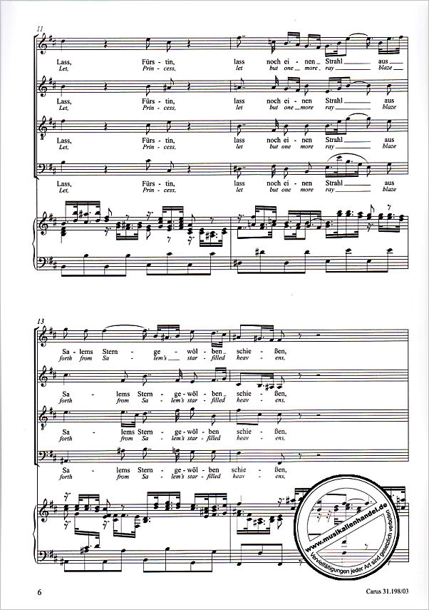 Notenbild für CARUS 31198-03 - KANTATE 198 LASS FUERSTIN LASS NOCH EINEN STRAHL BWV 198