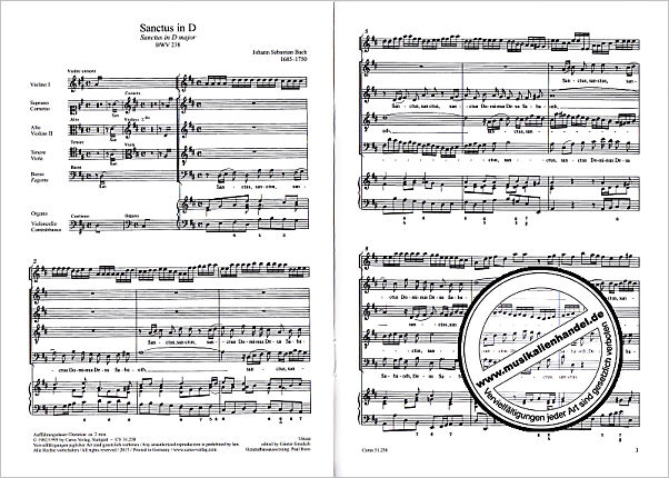 Notenbild für CARUS 31238-07 - Sanctus D-Dur BWV 238