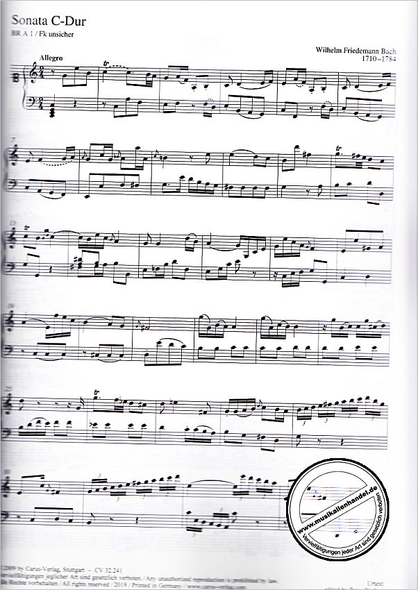 Notenbild für CARUS 32241-00 - Sonaten 1