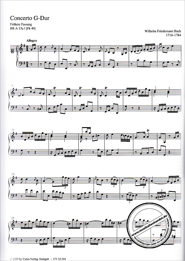 Notenbild für CARUS 32244-00 - Sonaten 4