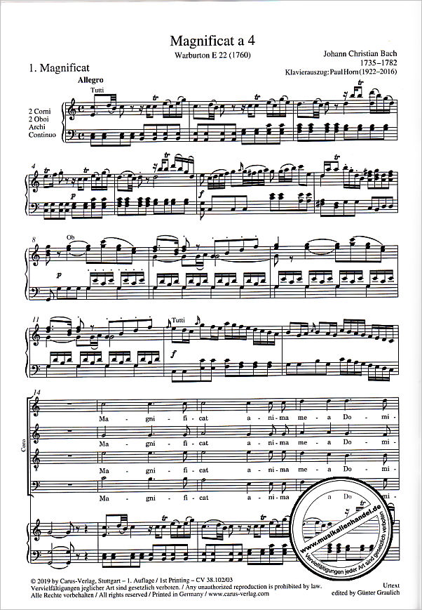 Notenbild für CARUS 38102-03 - Magnificat a 4
