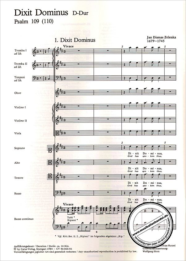 Notenbild für CARUS 40065-00 - DIXIT DOMINUS D-DUR