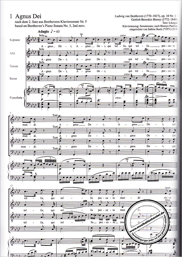 Notenbild für CARUS 4025-00 - Chorbuch Beethoven