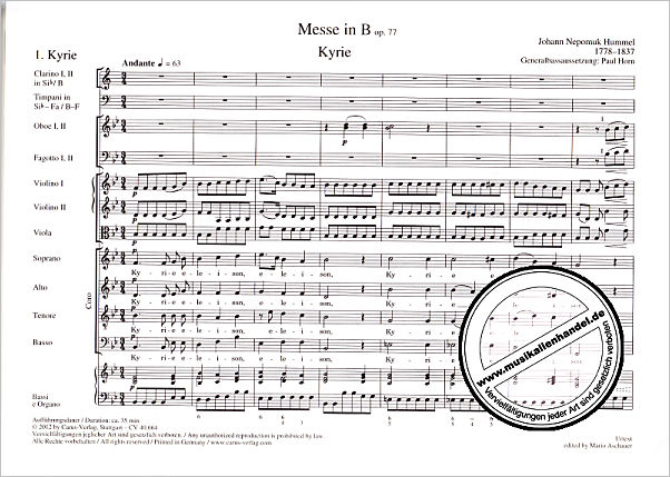 Notenbild für CARUS 40664-00 - MESSE B-DUR OP 77