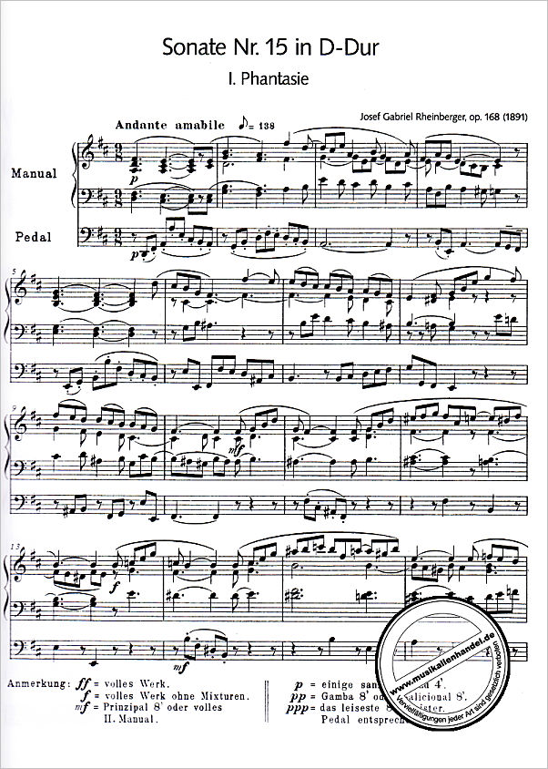 Notenbild für CARUS 50168-00 - Sonate 15 D-Dur op 168