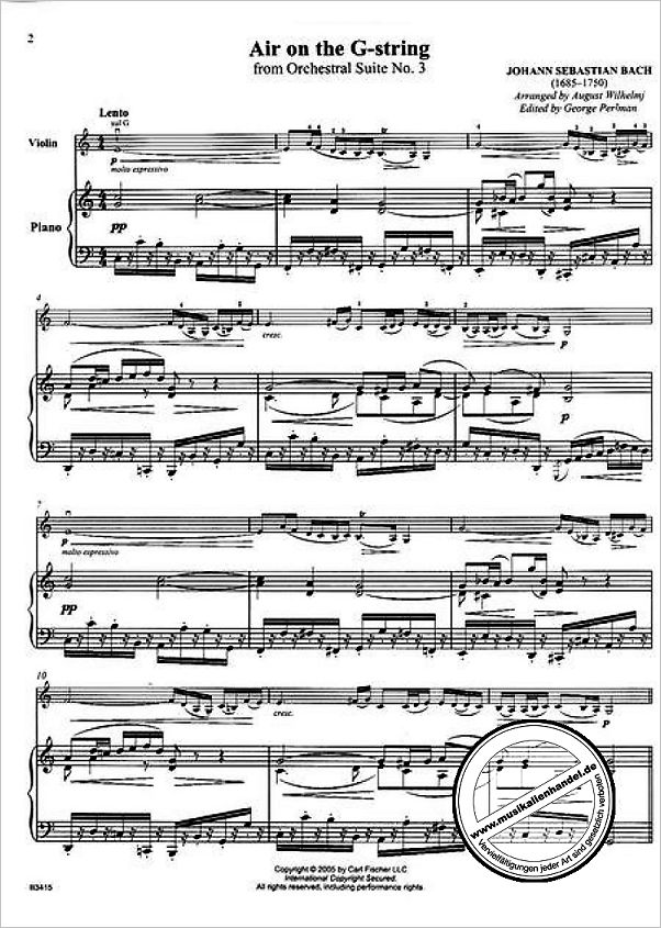 Notenbild für CF -B3415 - AIR (ORCHESTERSUITE 3 D-DUR BWV 1068)