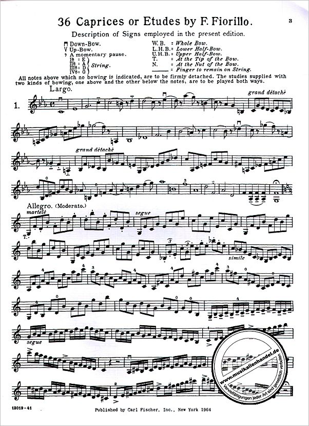 Notenbild für CF -L582 - 36 CAPRICES OR ETUDES